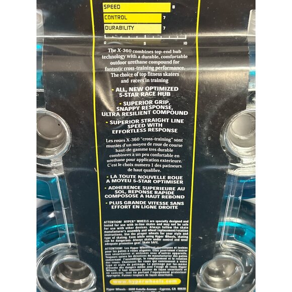 Y2K Hyper Wheels X-360 Inline Skate Wheels Set of 4 – 82mm 82A Made in Italy - Picture 4 of 4